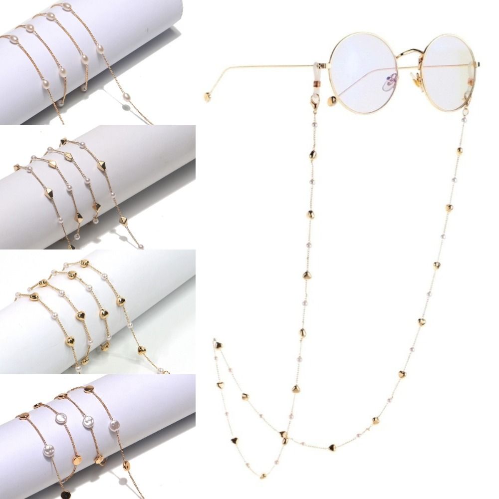 Mask Lanyard Adjustable - Mode-Accessoire: Anti-Verlust-Sonnenbrillenketten, 70 cm Perlen-Brillenkette, verstellbares