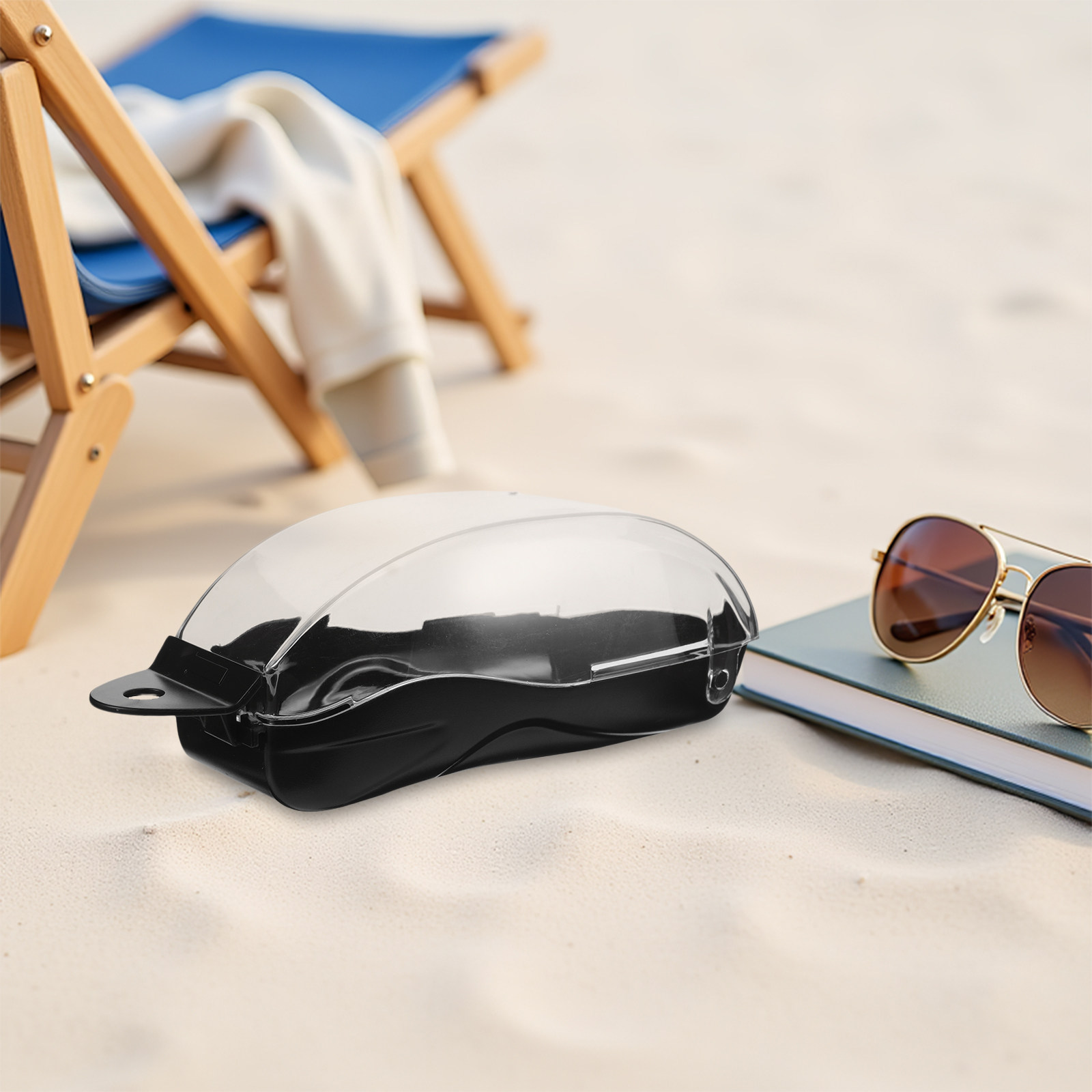 Mask Case Hard Shell - Schwimmbrillenetui mit klarem transparentem Deckel, schützende