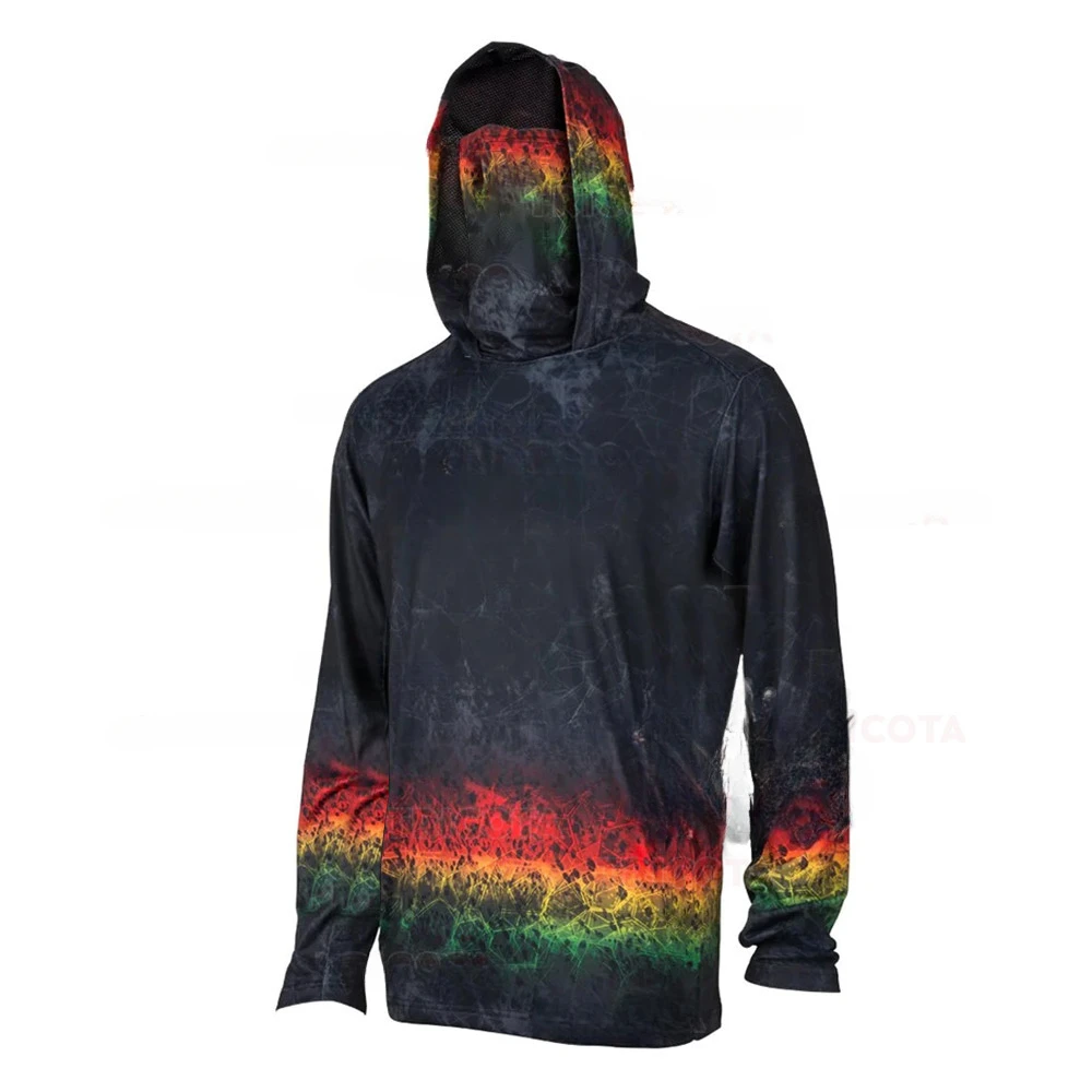 Sports Mask Breathable - Herren-Angel-Hoodie-Shirts mit UPF 50+ Sonnenschutz, langärmelig,