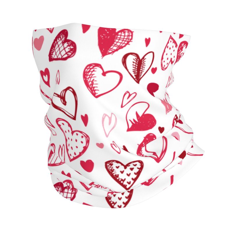Rosa-rote Herz-Bandana-Halswär – Neck Gaiter Face Cover Bewertung und Preis